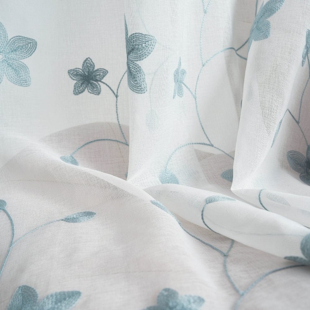 Shadow Bloom Curtain Set, Aqua