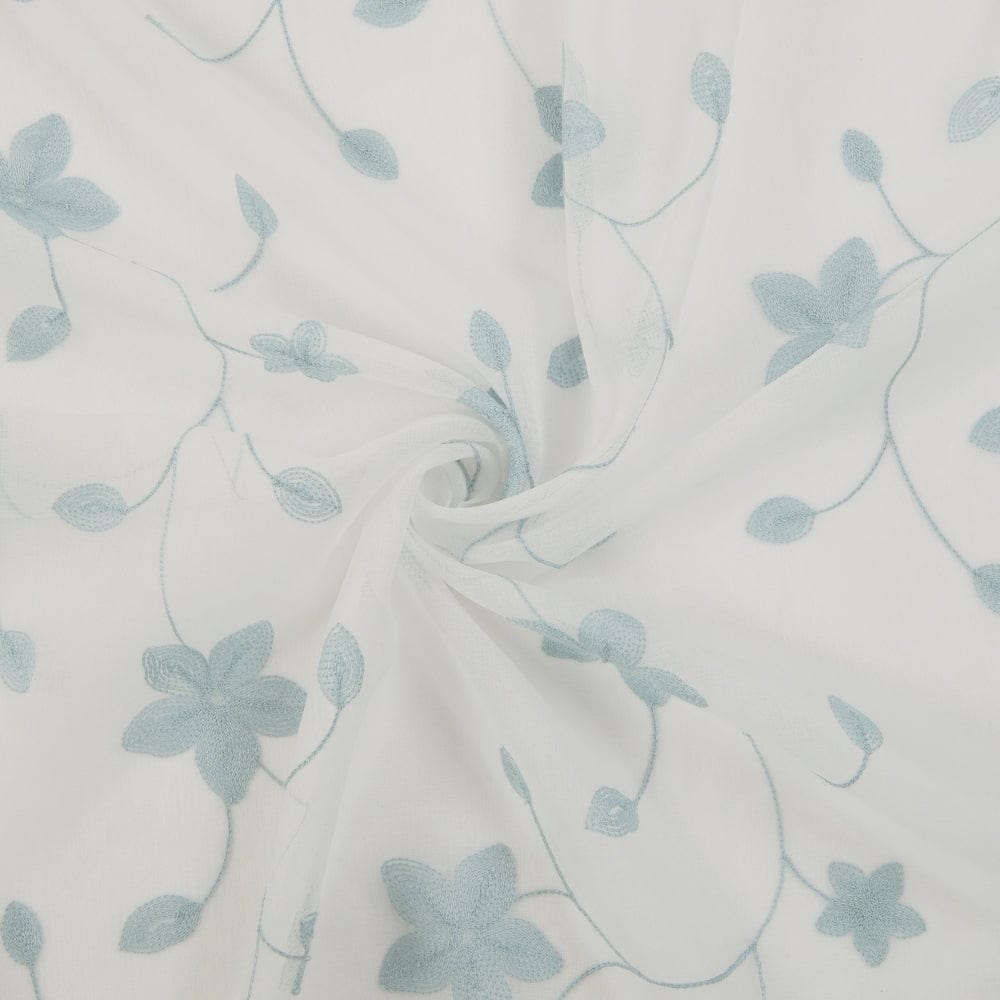 Shadow Bloom Curtain Set, Aqua
