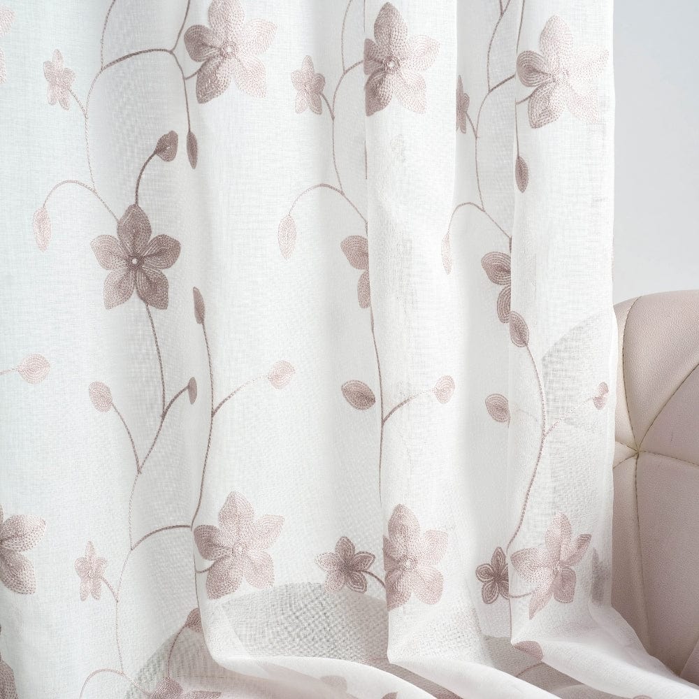Shadow Bloom Curtain Set, Blush