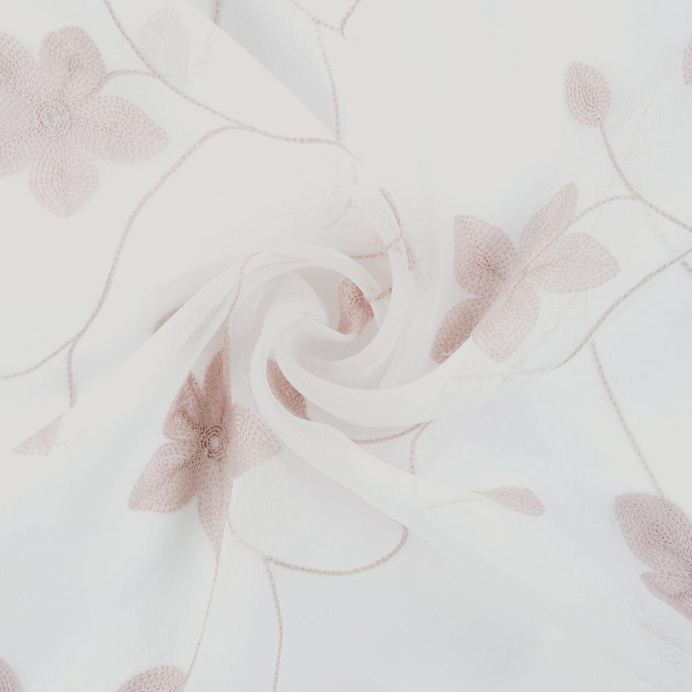 Shadow Bloom Curtain Set, Blush