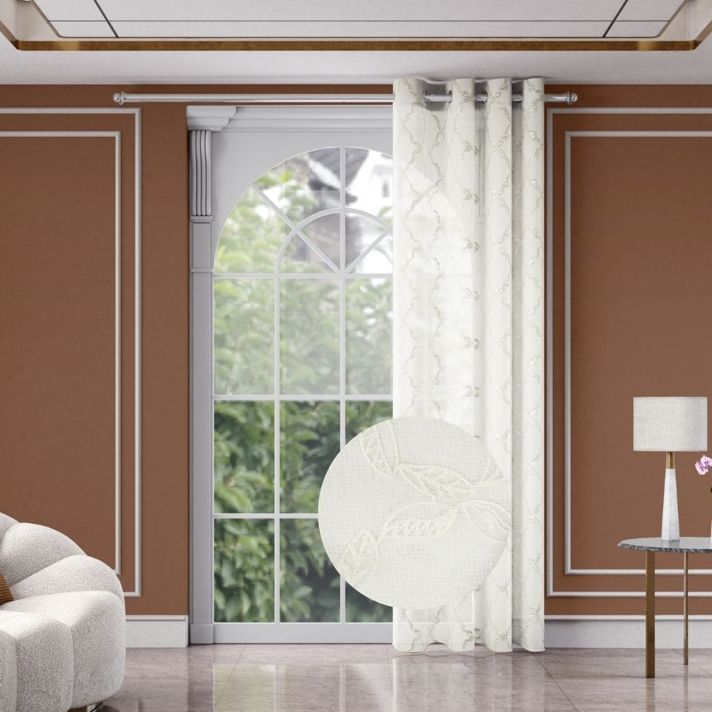 Serene Tendrils Curtain, White