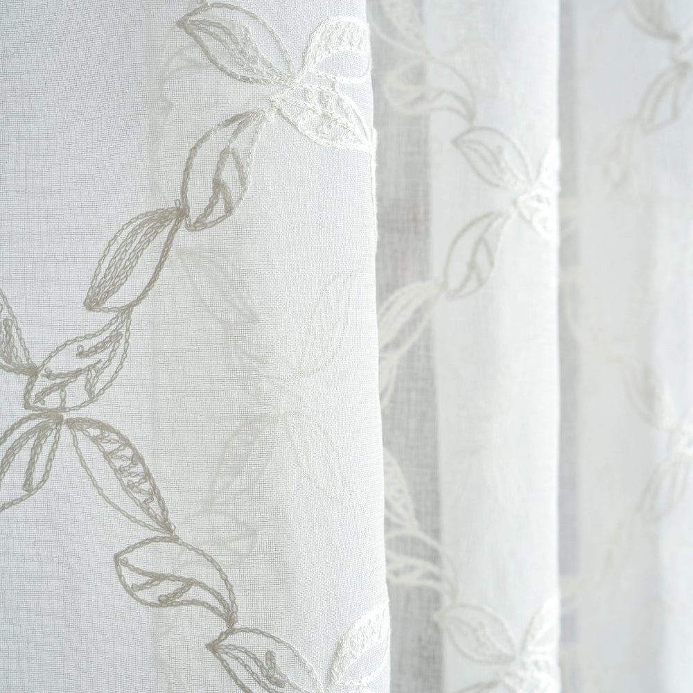 Serene Tendrils Curtain Set, White