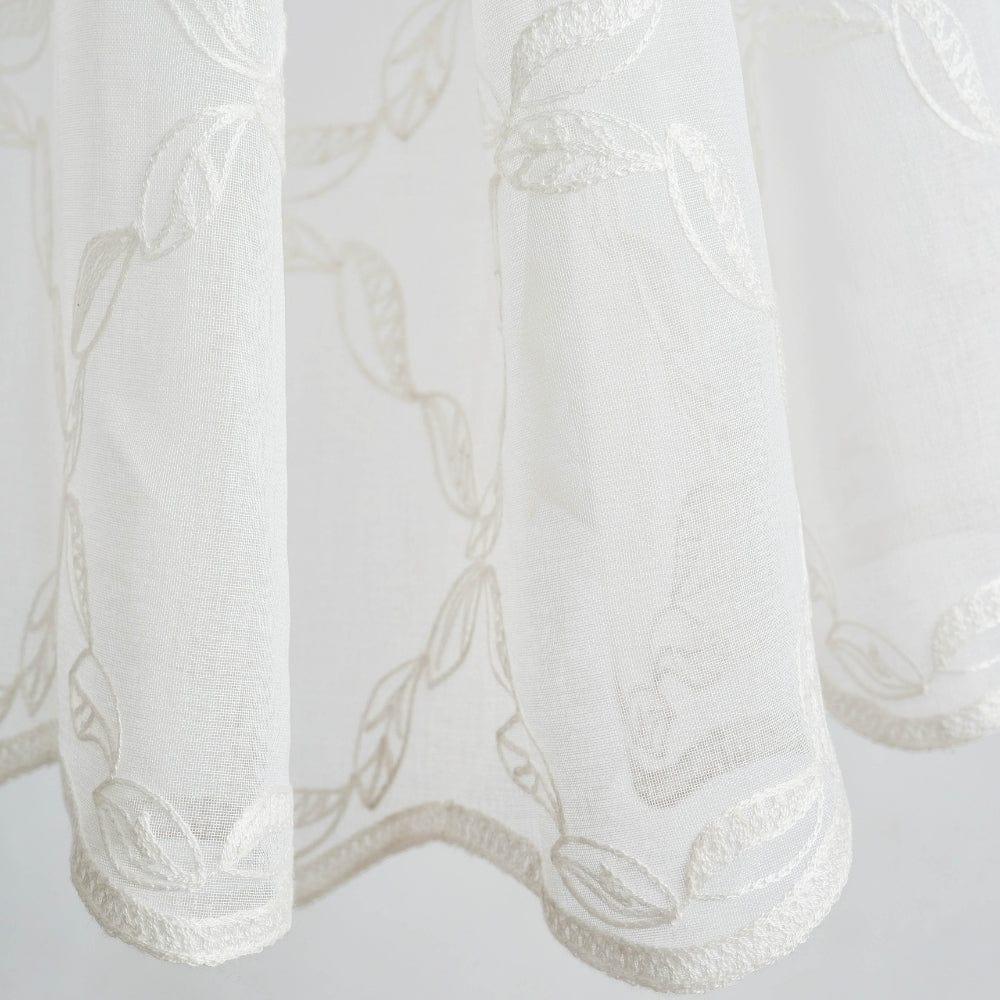 Serene Tendrils Curtain Set, White
