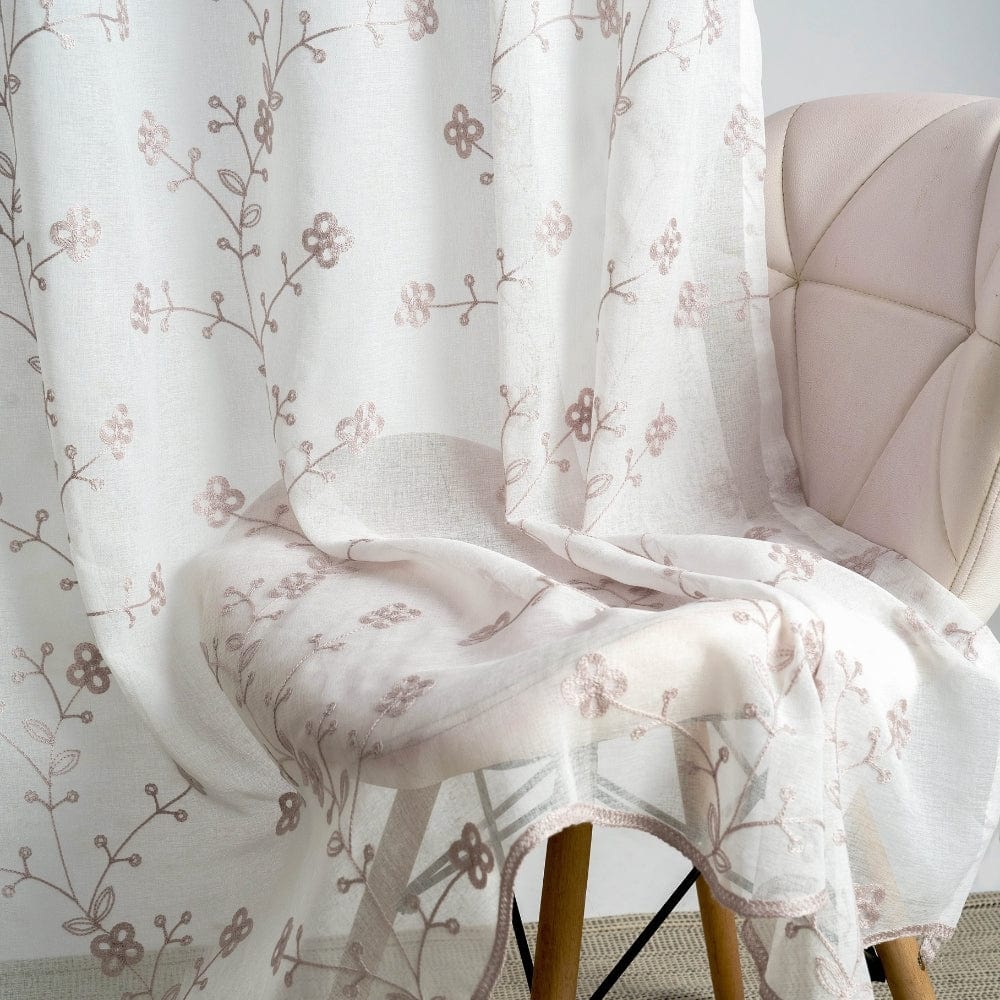 Dewdrop Vine Curtain Set, Blush