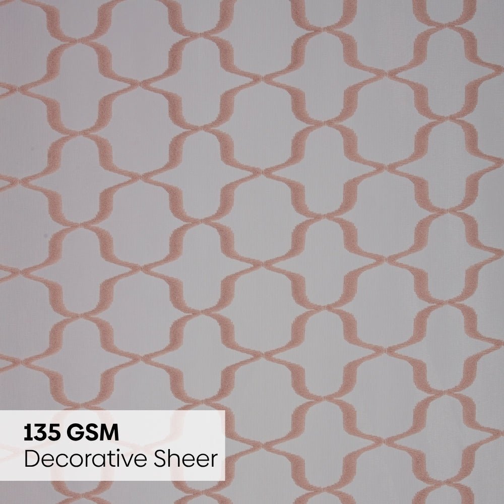 Jacquard Sheer Luxe Quatrefoil Pack Of 1 Curtain, Blush - Jacquard & Sheer | haus & kinder