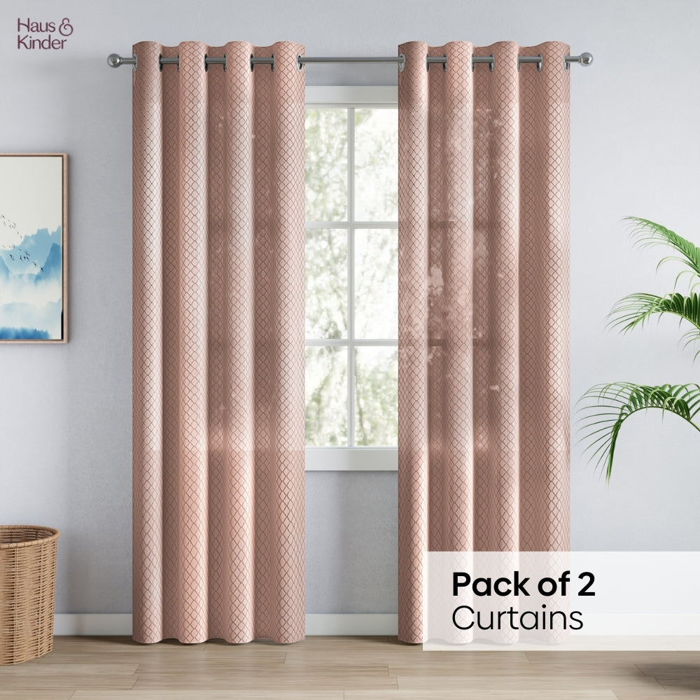 Polyester Jacquard  Curtains Warm Weave, Blush