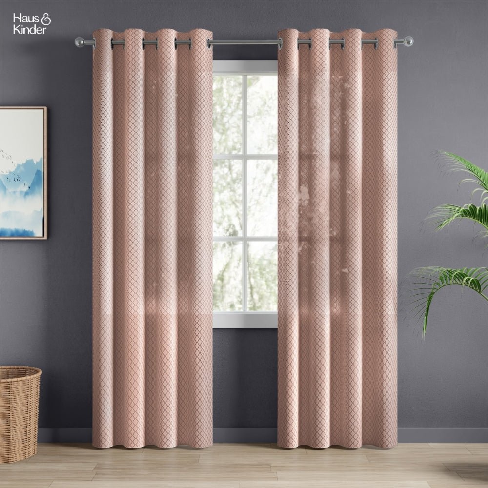 Polyester Jacquard Curtains Warm Weave, Blush - Jacquard Curtains | haus & kinder