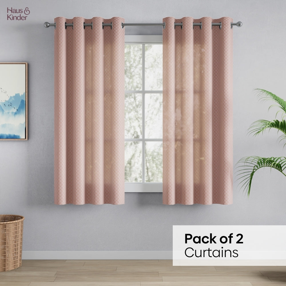 Polyester Jacquard Curtains Warm Weave, Blush