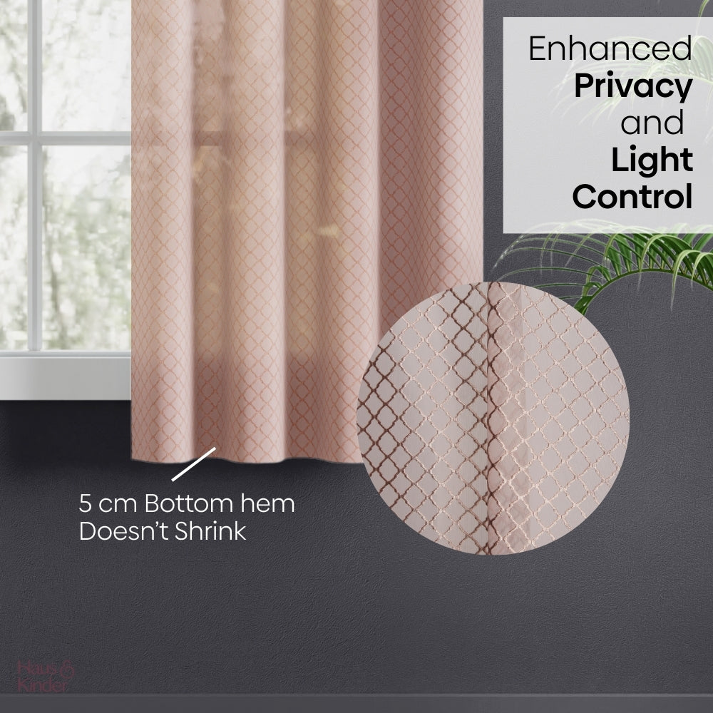 Polyester Jacquard Curtains Warm Weave, Blush