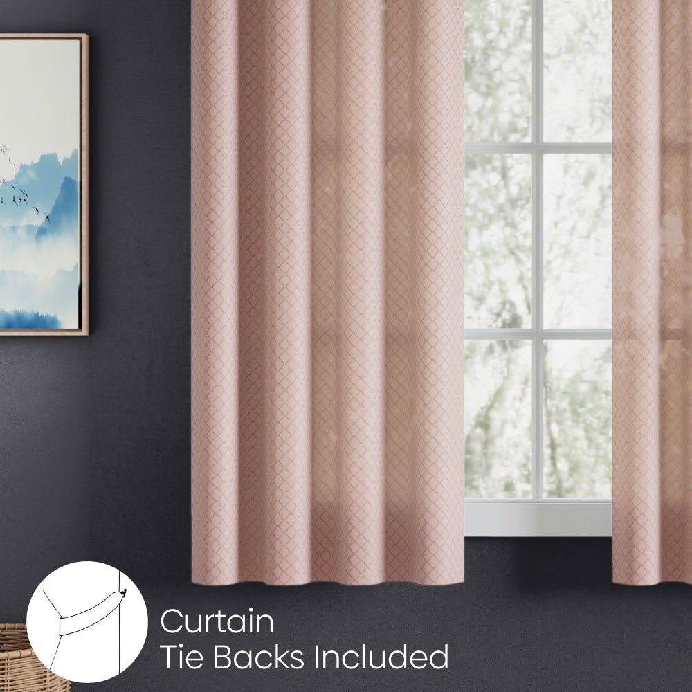 Polyester Jacquard Curtains Warm Weave, Blush - Jacquard Curtains | haus & kinder