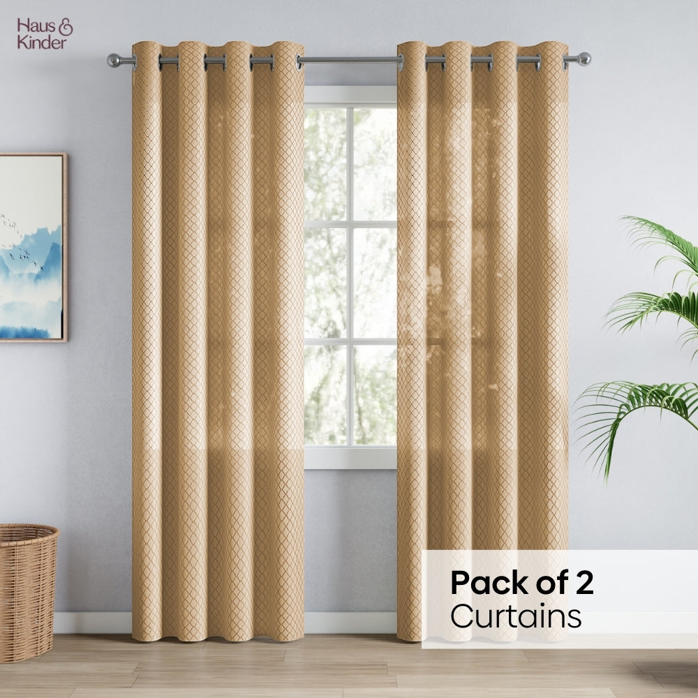Polyester Jacquard Curtains Sandstone Weave, Gold