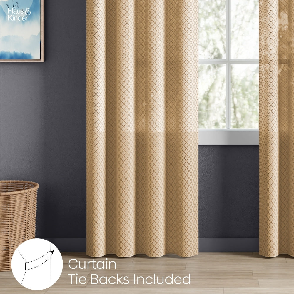 Polyester Jacquard Curtains Sandstone Weave, Gold