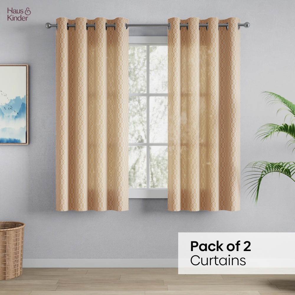 Polyester Jacquard Curtains Sandstone Weave, Gold