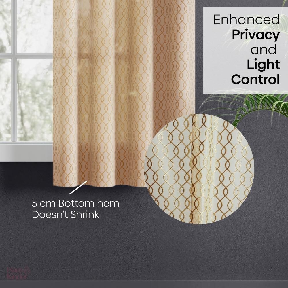 Polyester Jacquard Curtains Sandstone Weave, Gold