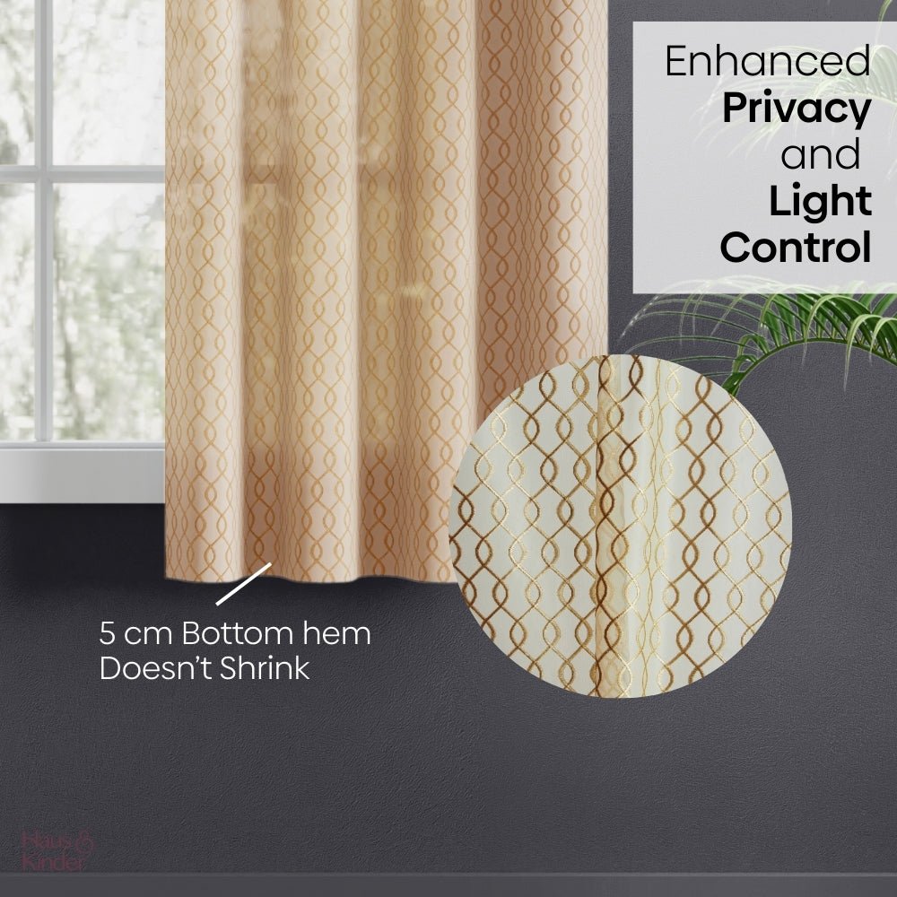 Polyester Jacquard Curtains Sandstone Weave, Gold - Jacquard Curtains | haus & kinder