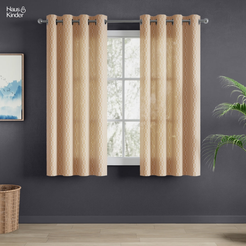 Polyester Jacquard Curtains Sandstone Weave, Gold