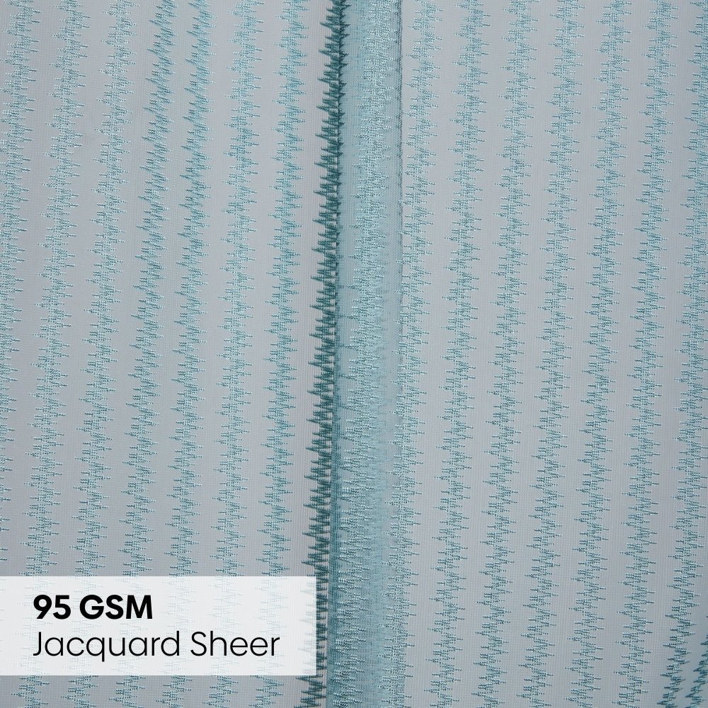 Polyester Jacquard Curtains Aqua strand, Teal - Jacquard Curtains | haus & kinder