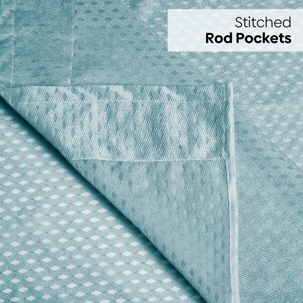 Polyester Jacquard  Door Curtains Aqua strand, Teal