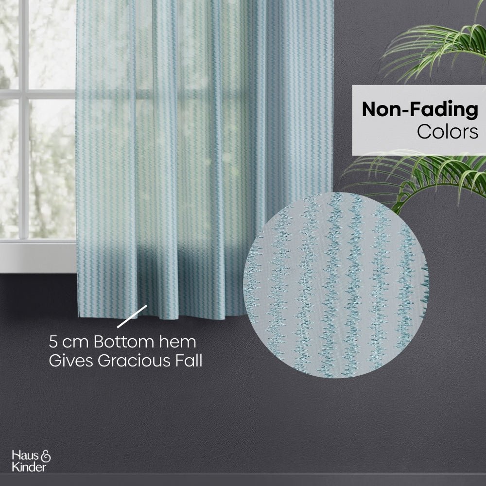 Polyester Jacquard Curtains Aqua strand, Teal - Jacquard Curtains | haus & kinder