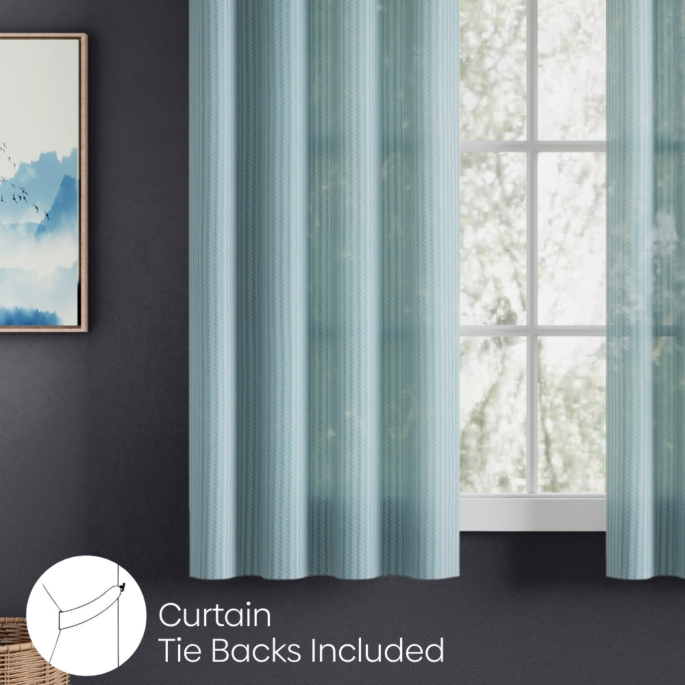 Polyester Jacquard   Curtains Aqua strand, Teal