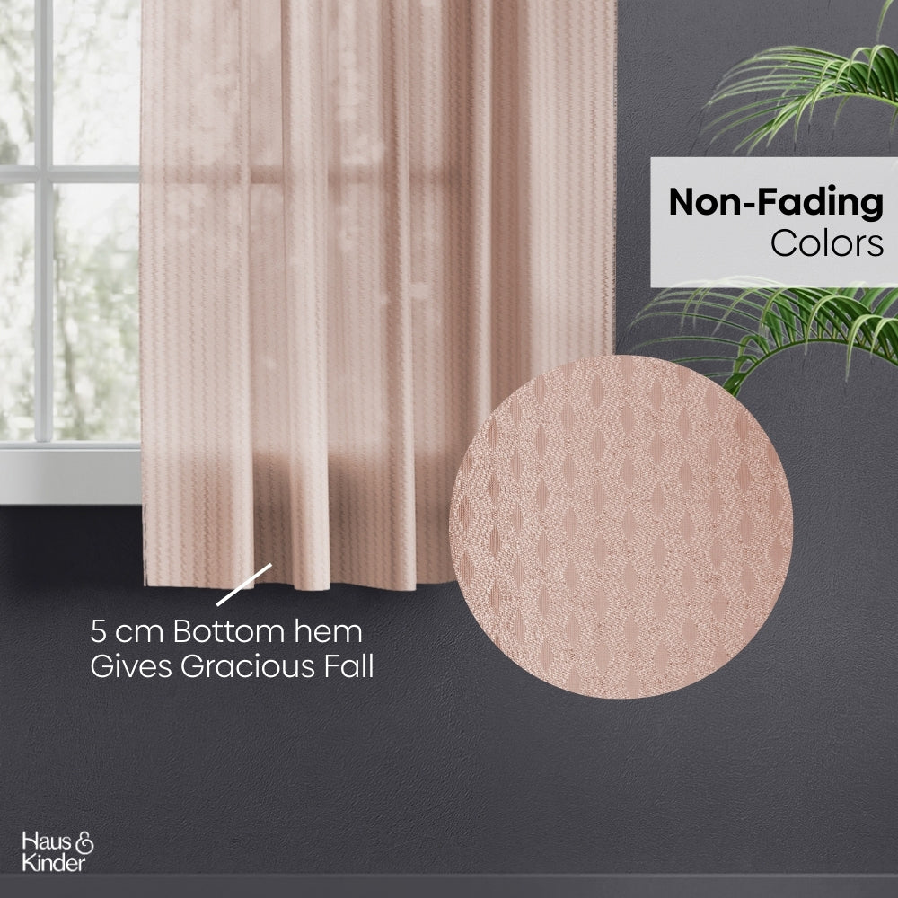 Polyester Jacquard  Window Curtains Desert Blush, Blush