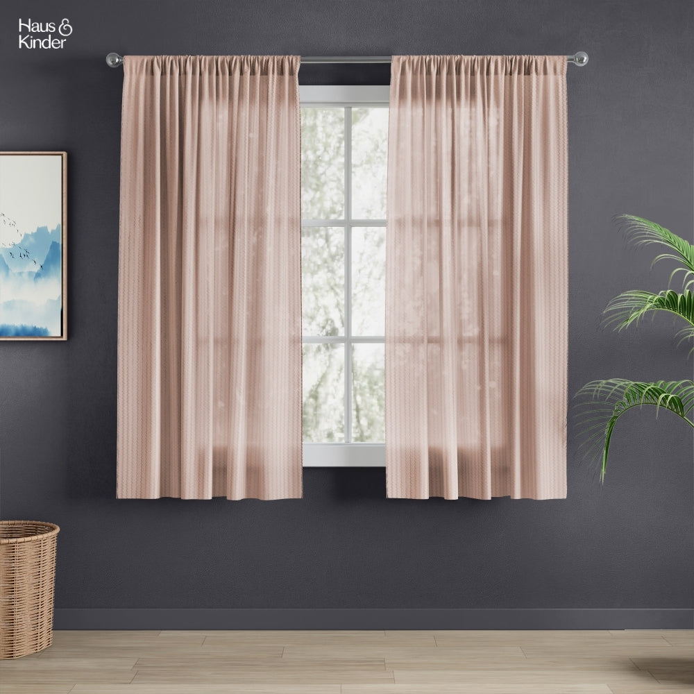 Polyester Jacquard  Window Curtains Desert Blush, Blush