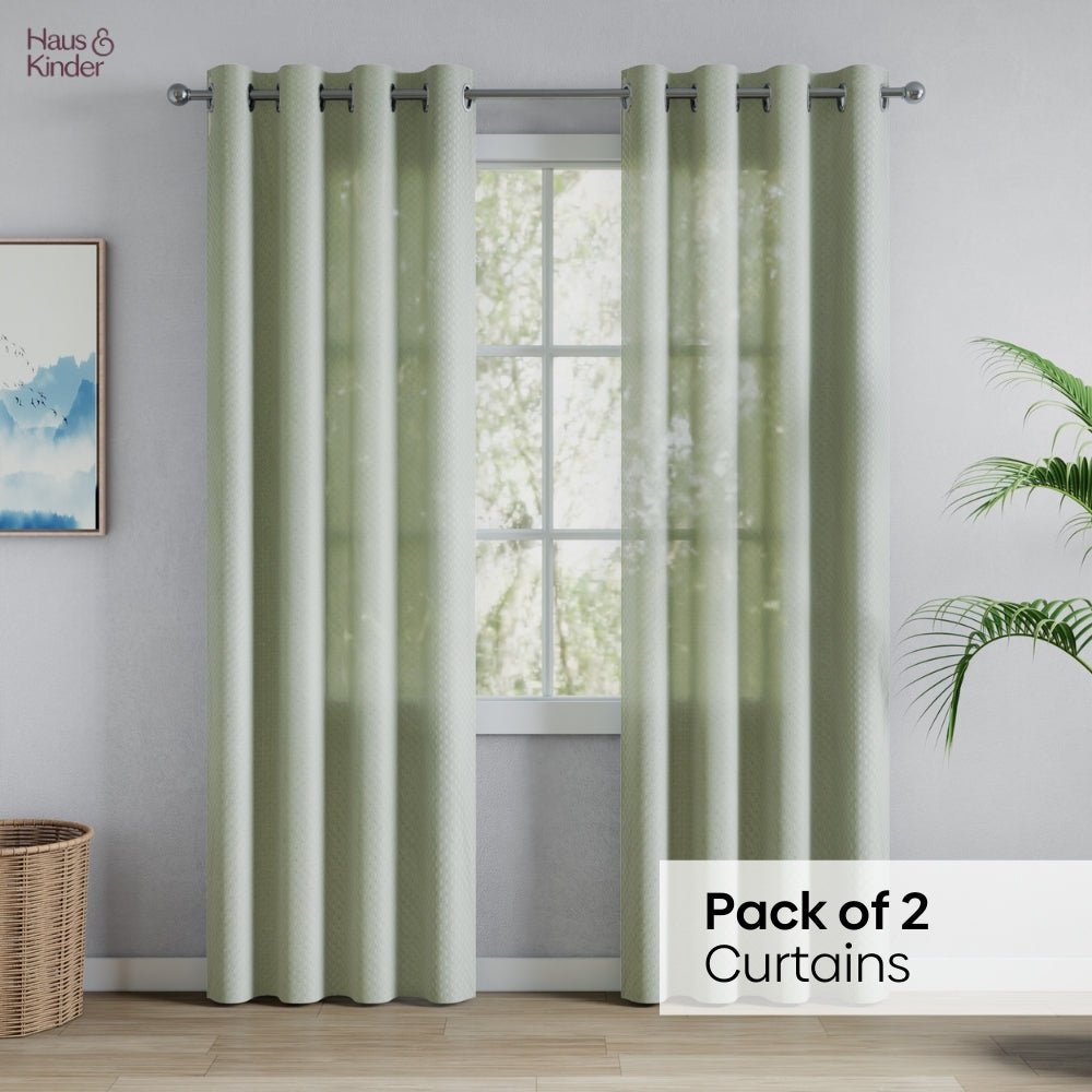 Polyester Jacquard Curtains Sage Ripple, Olive - Jacquard Curtains | haus & kinder