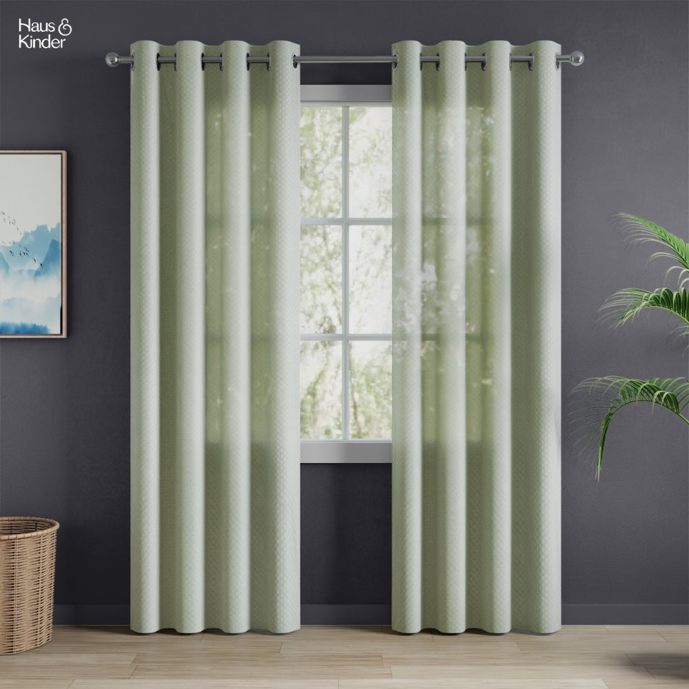Polyester Jacquard Curtains Sage Ripple, Olive