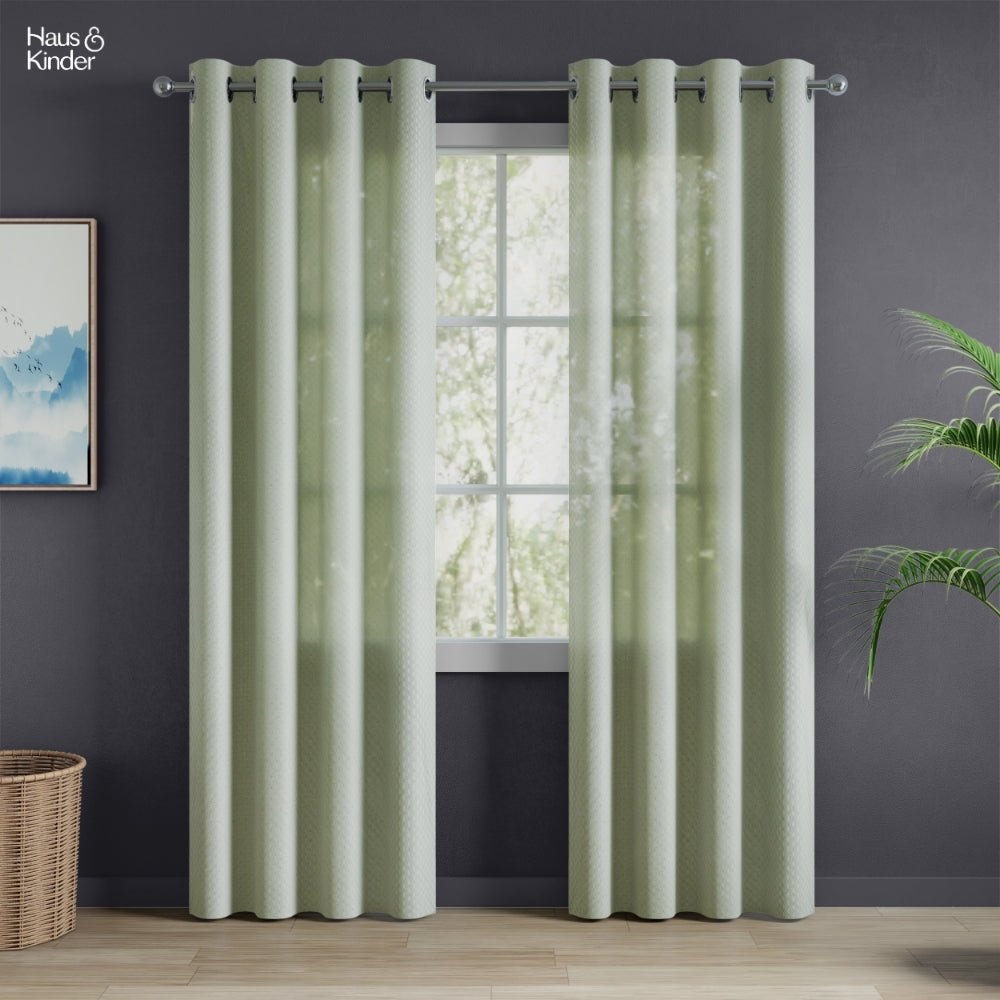 Polyester Jacquard Curtains Sage Ripple, Olive - Jacquard Curtains | haus & kinder