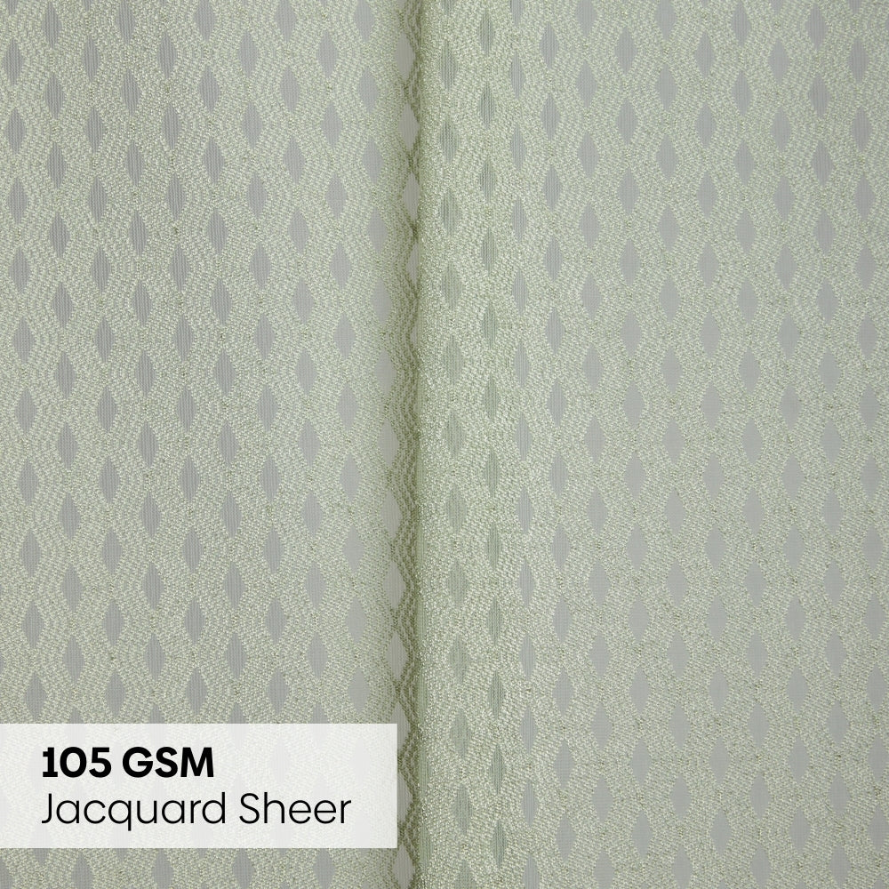 Polyester Jacquard Curtains Sage Ripple, Olive