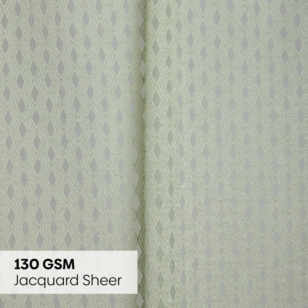 Polyester Jacquard Curtains Sage Ripple, Olive
