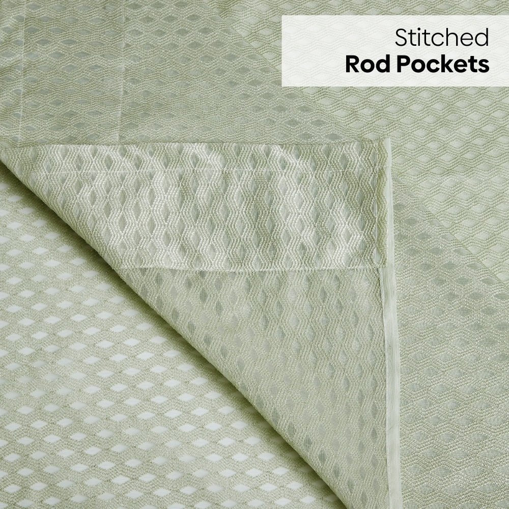 Polyester Jacquard Curtains Sage Ripple, Olive - Jacquard Curtains | haus & kinder
