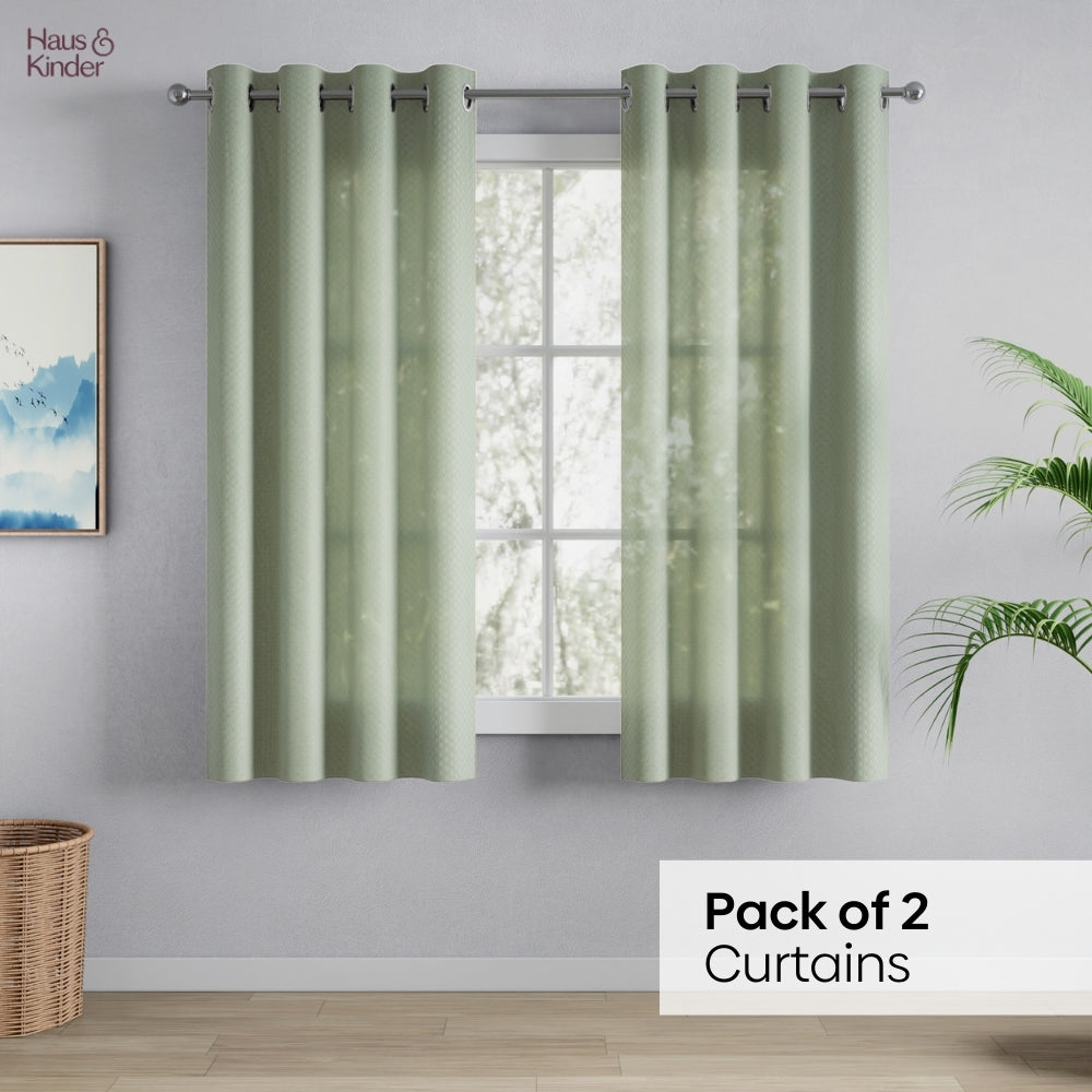Polyester Jacquard Curtains Sage Ripple, Olive