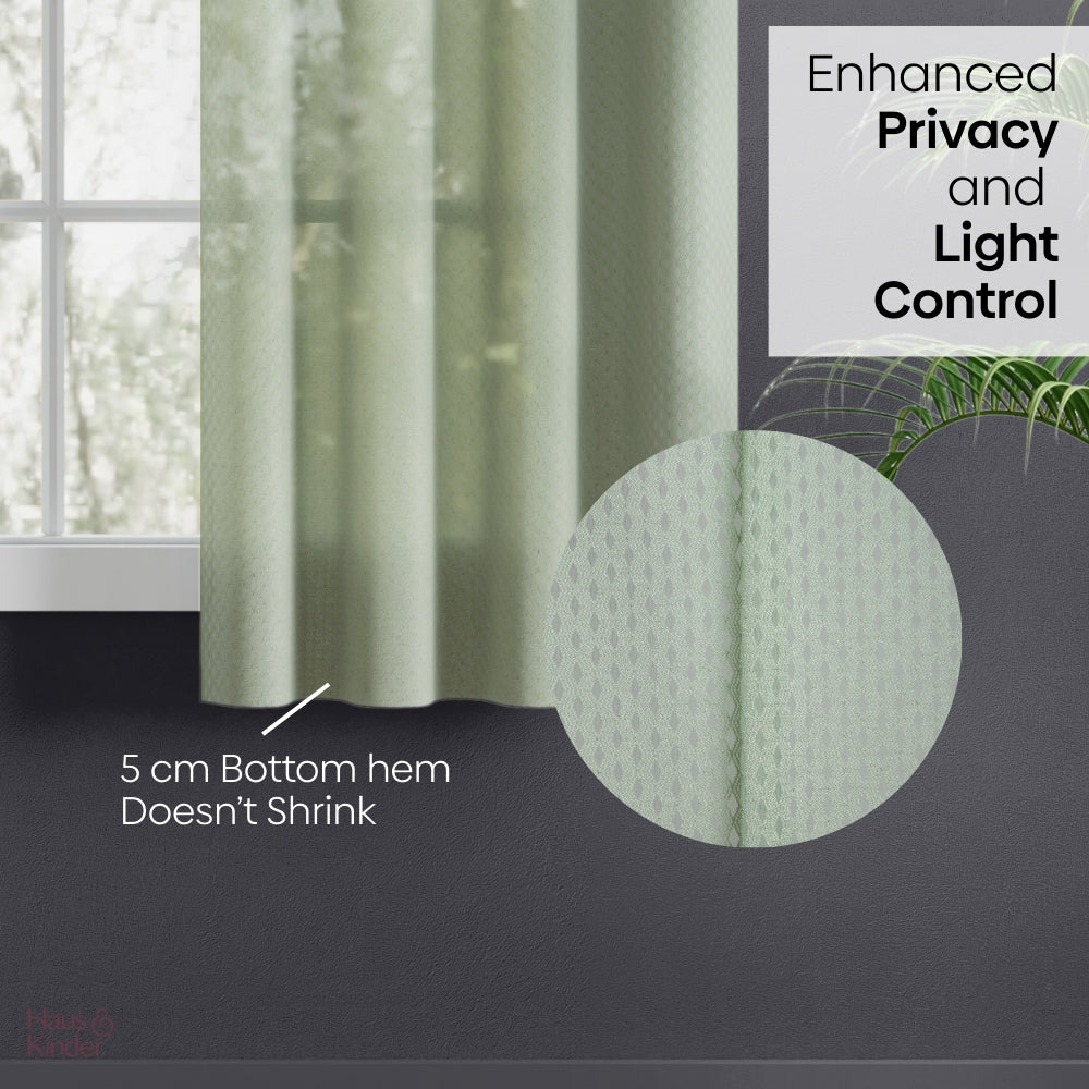 Polyester Jacquard Curtains Sage Ripple, Olive