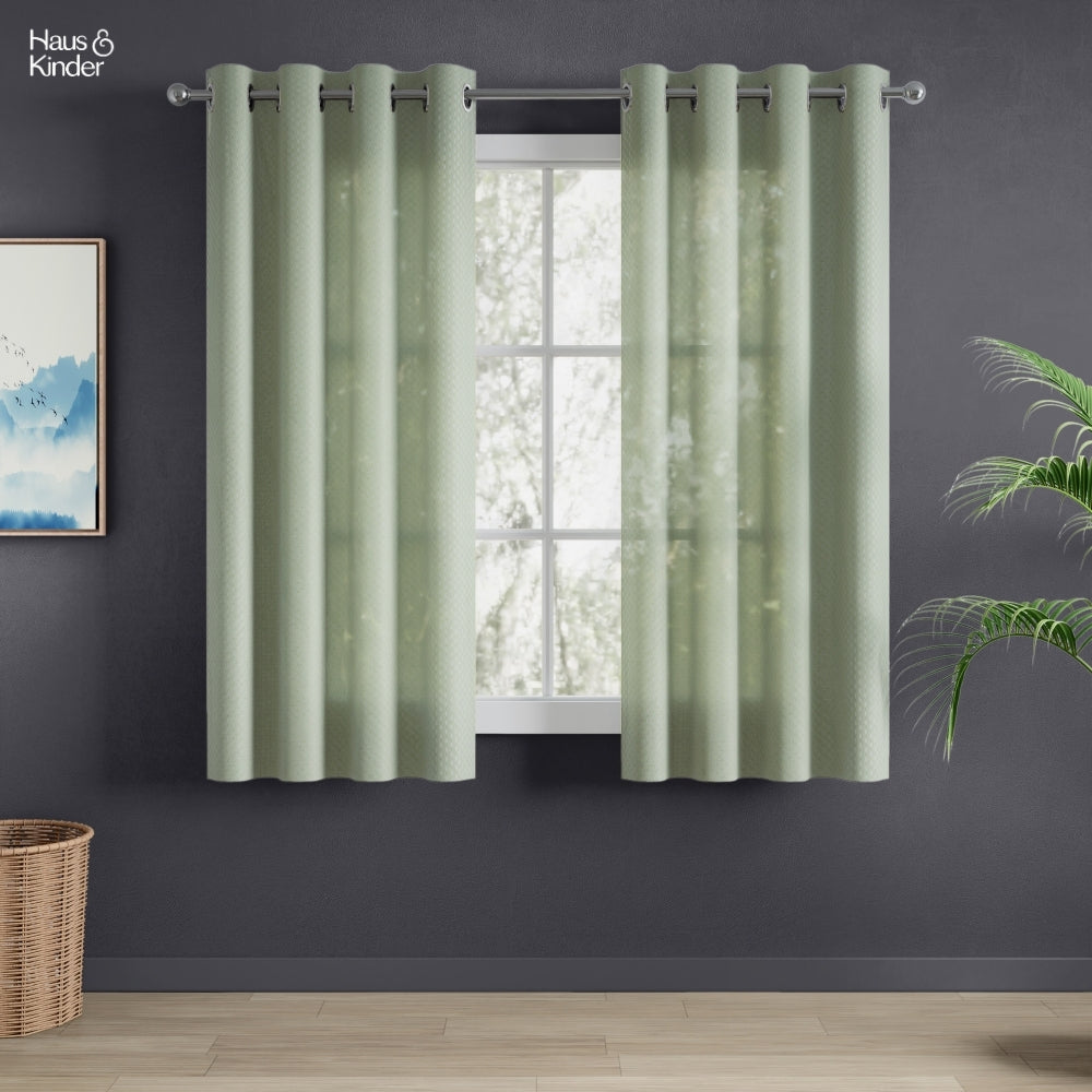 Polyester Jacquard Curtains Sage Ripple, Olive