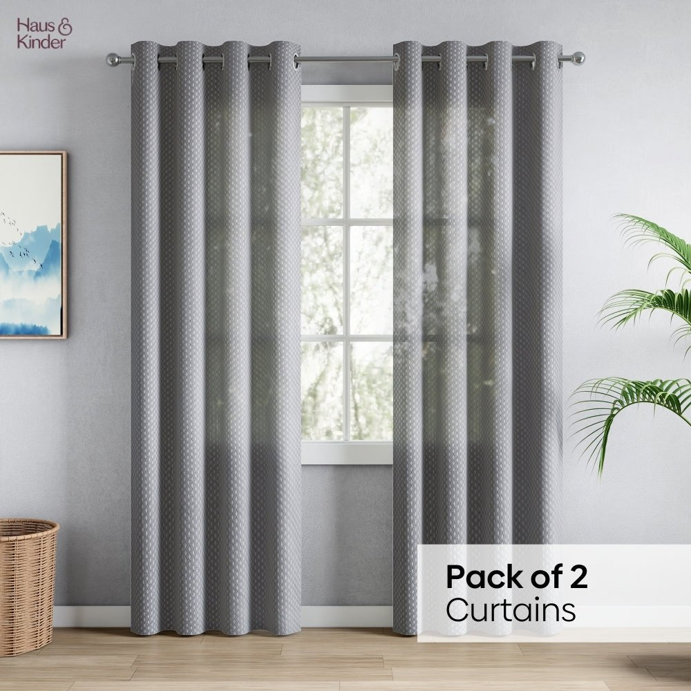 Polyester Jacquard Curtains Silver Ripple, Grey - Jacquard Curtains | haus & kinder