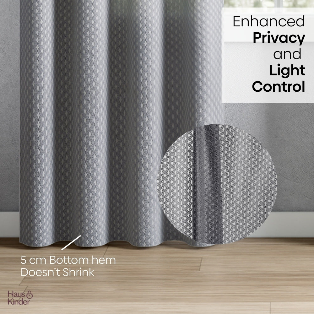Polyester Jacquard Curtains Silver Ripple, Grey