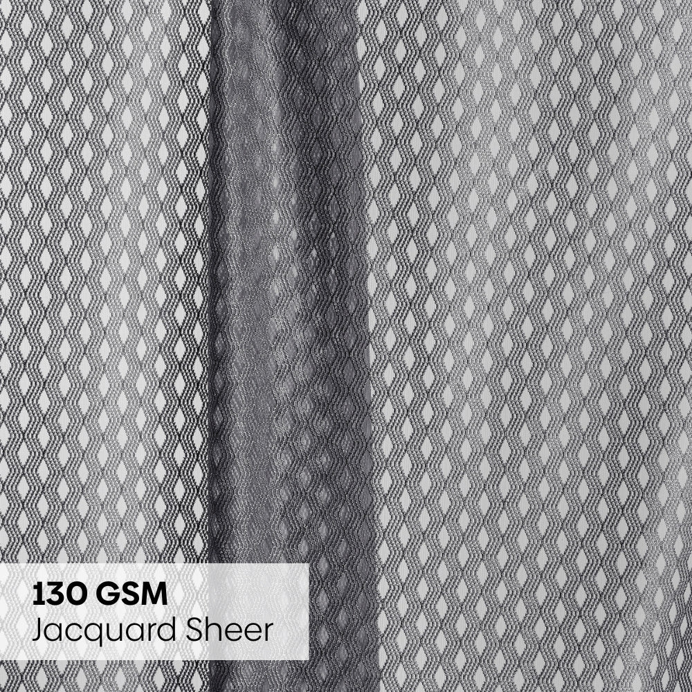 Polyester Jacquard Curtains Silver Ripple, Grey