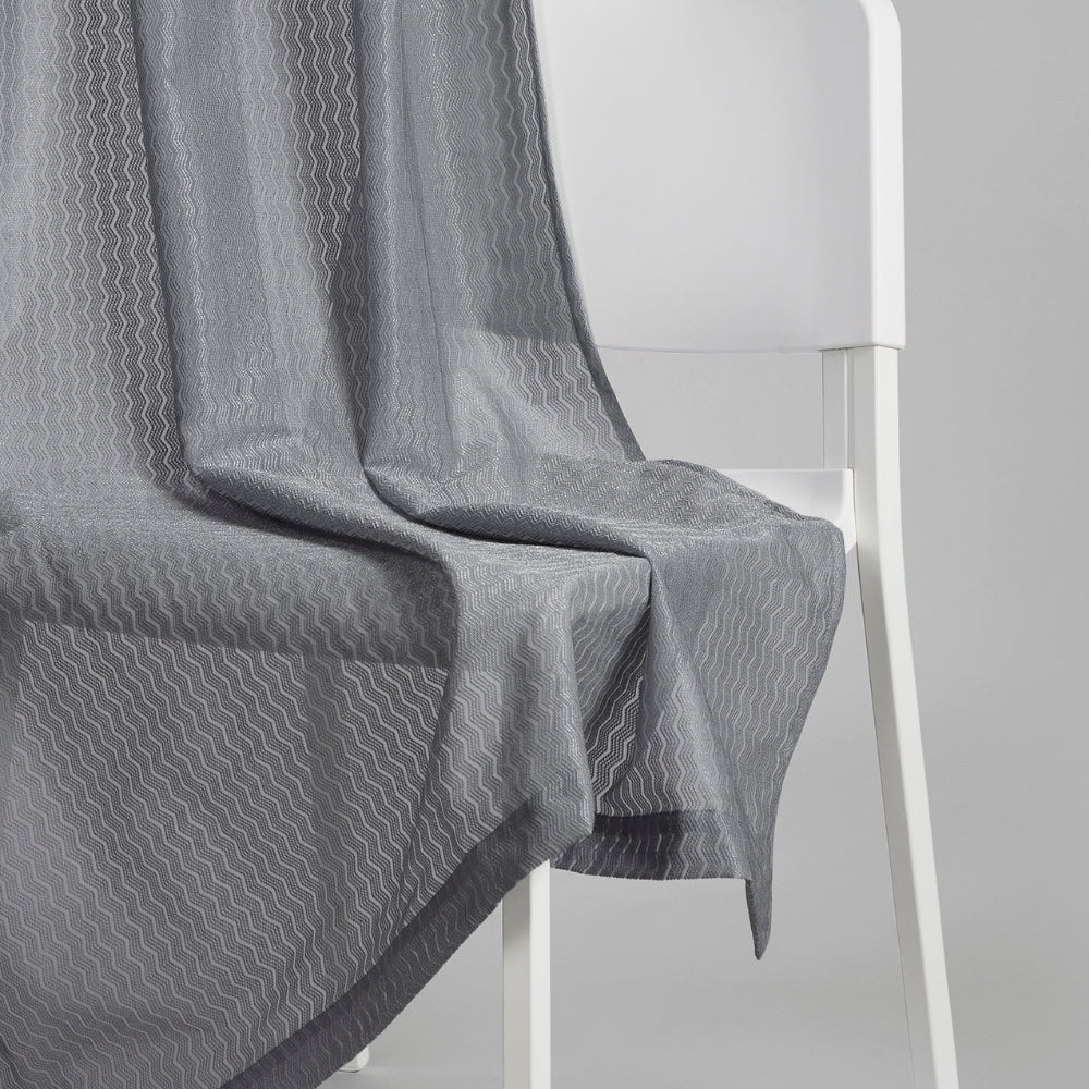 Polyester Jacquard Curtains Ocean Ripple, Ice Blue