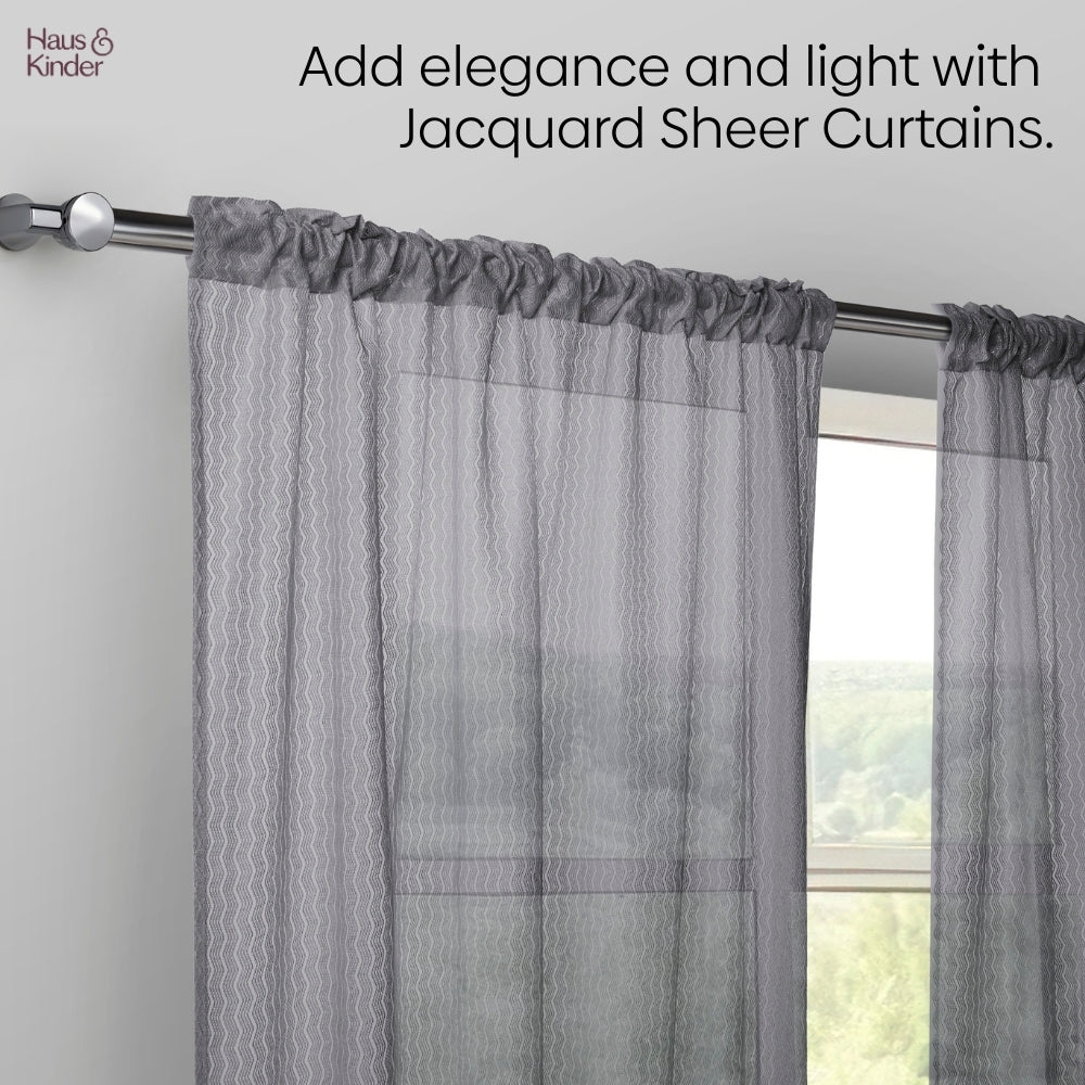 Polyester Jacquard Curtains Ocean Ripple, Ice Blue