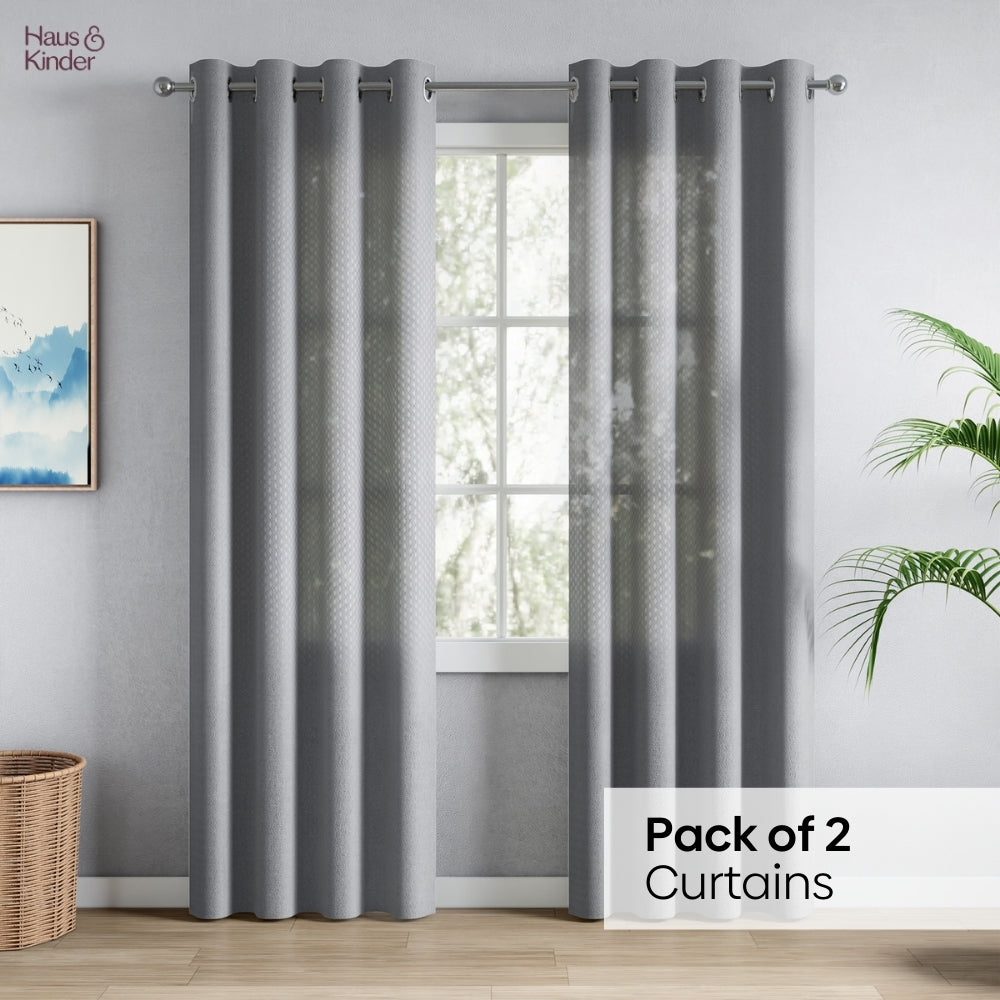 Polyester Jacquard Curtains Ocean Ripple, Ice Blue