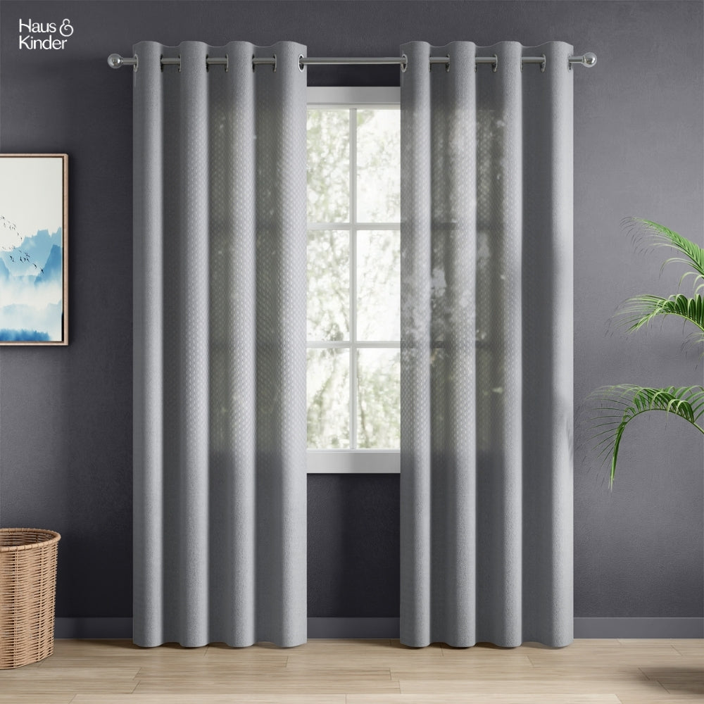 Polyester Jacquard Curtains Ocean Ripple, Ice Blue