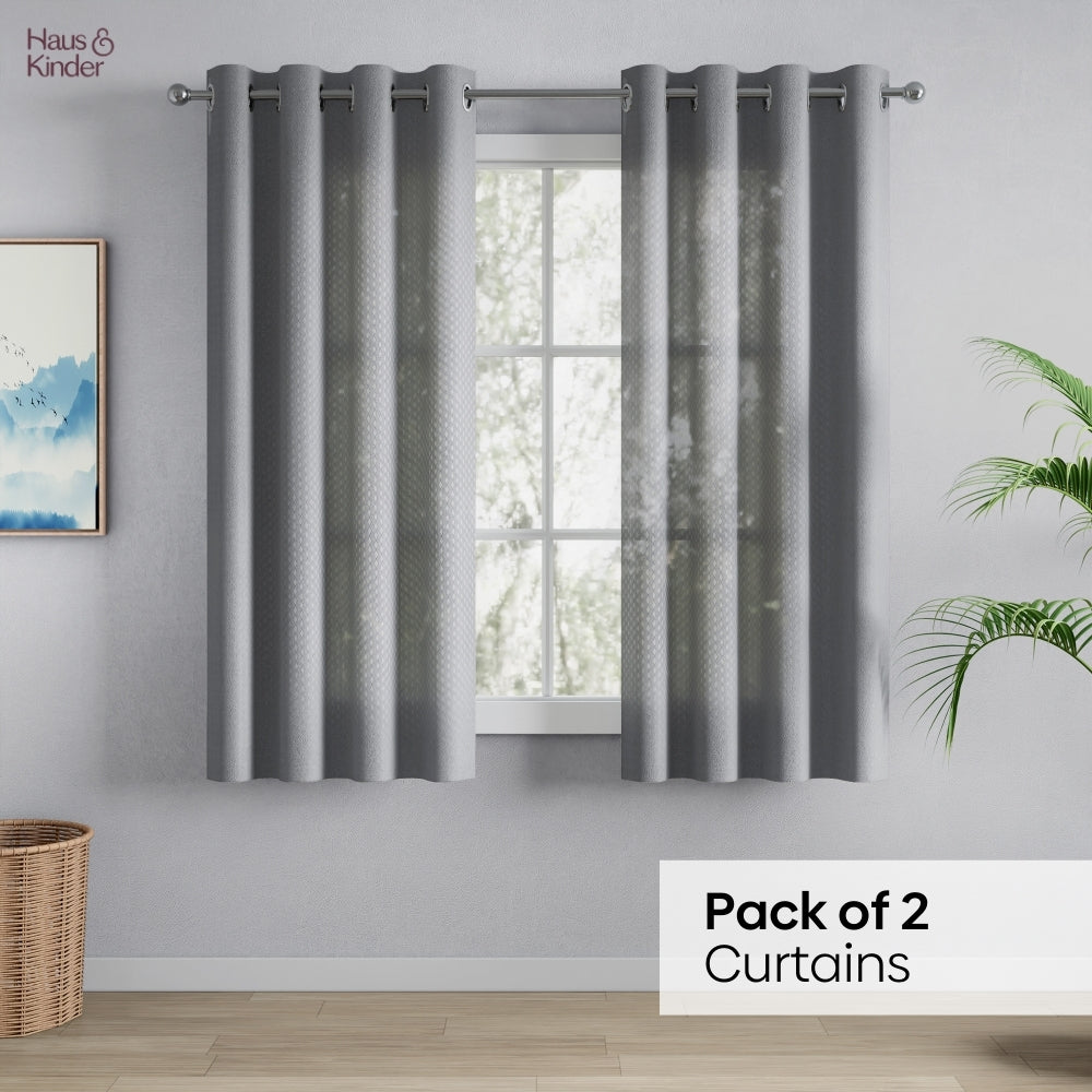 Polyester Jacquard Curtains Ocean Ripple, Ice Blue