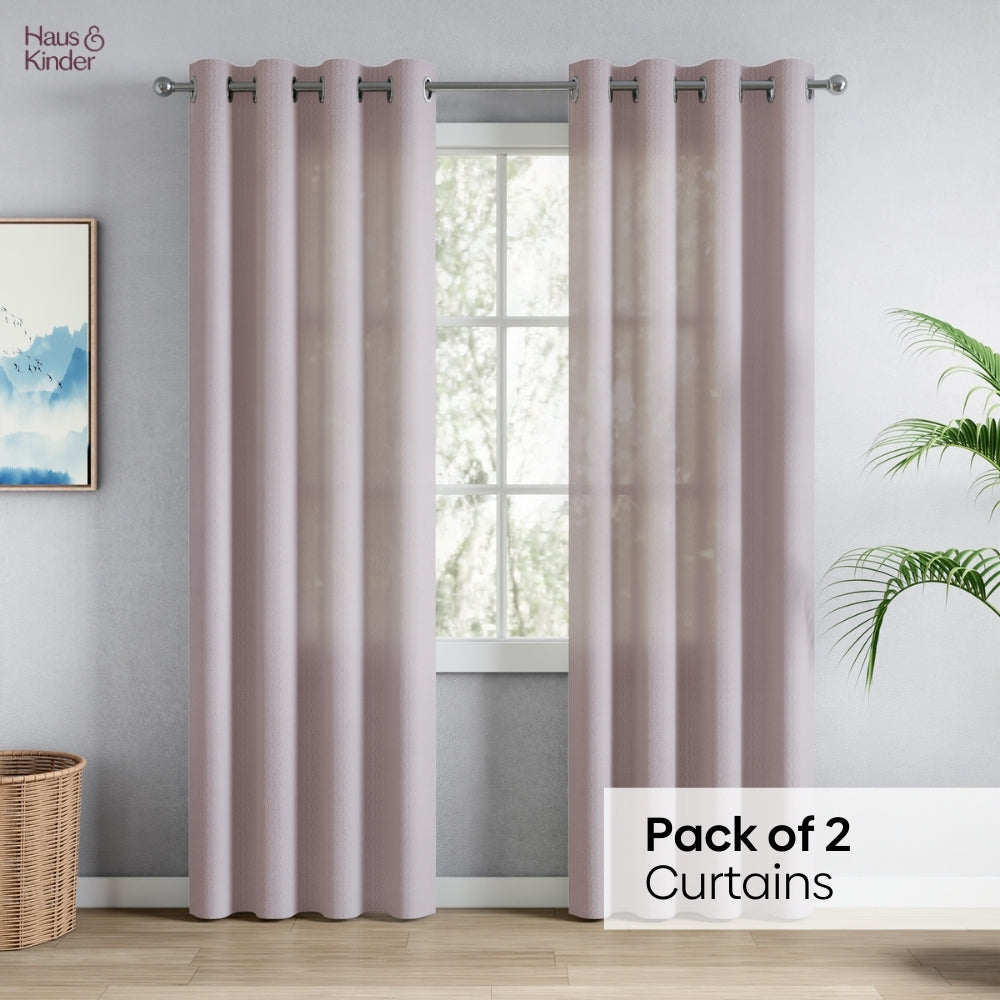 Polyester Jacquard Curtains Sand Ripple, Blush