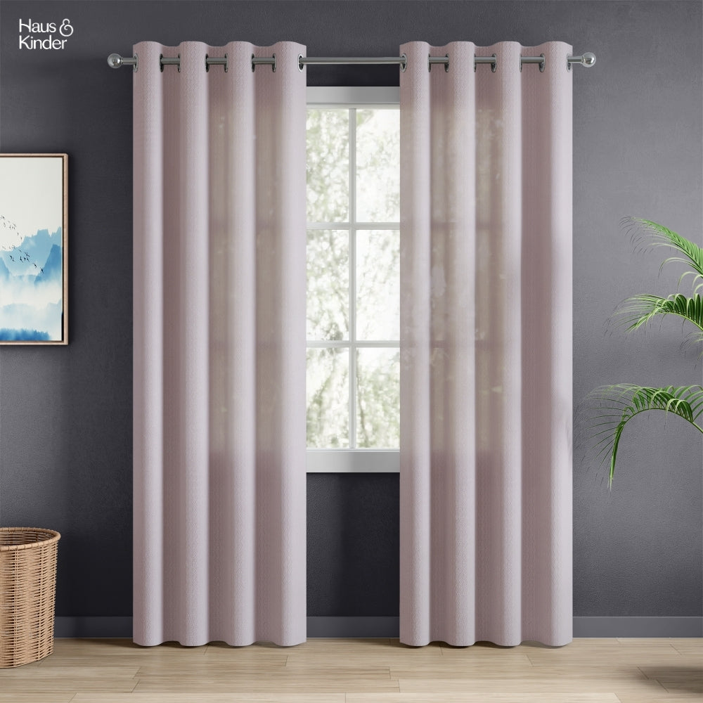 Polyester Jacquard Curtains Sand Ripple, Blush