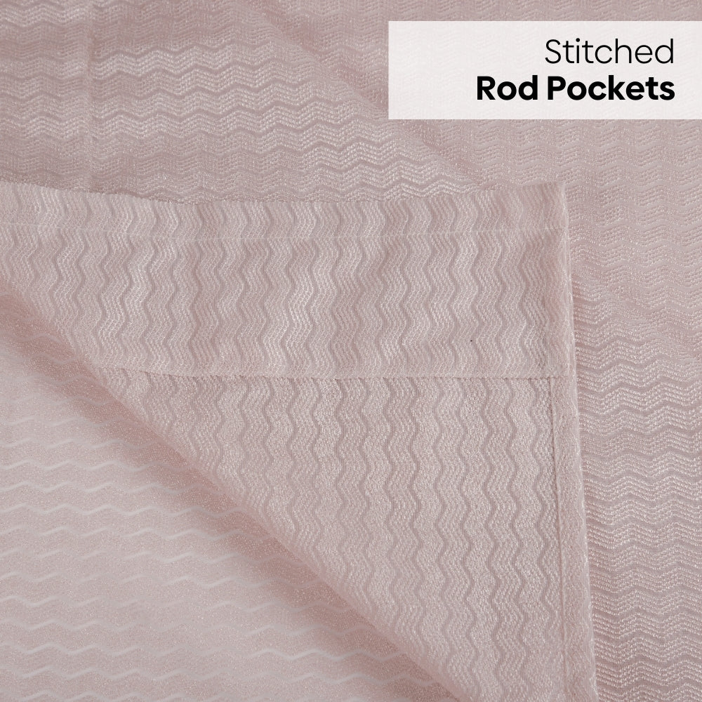 Polyester Jacquard Curtains Sand Ripple, Blush