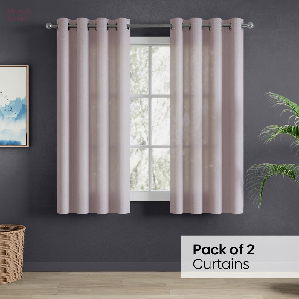 Polyester Jacquard Curtains Sand Ripple, Blush