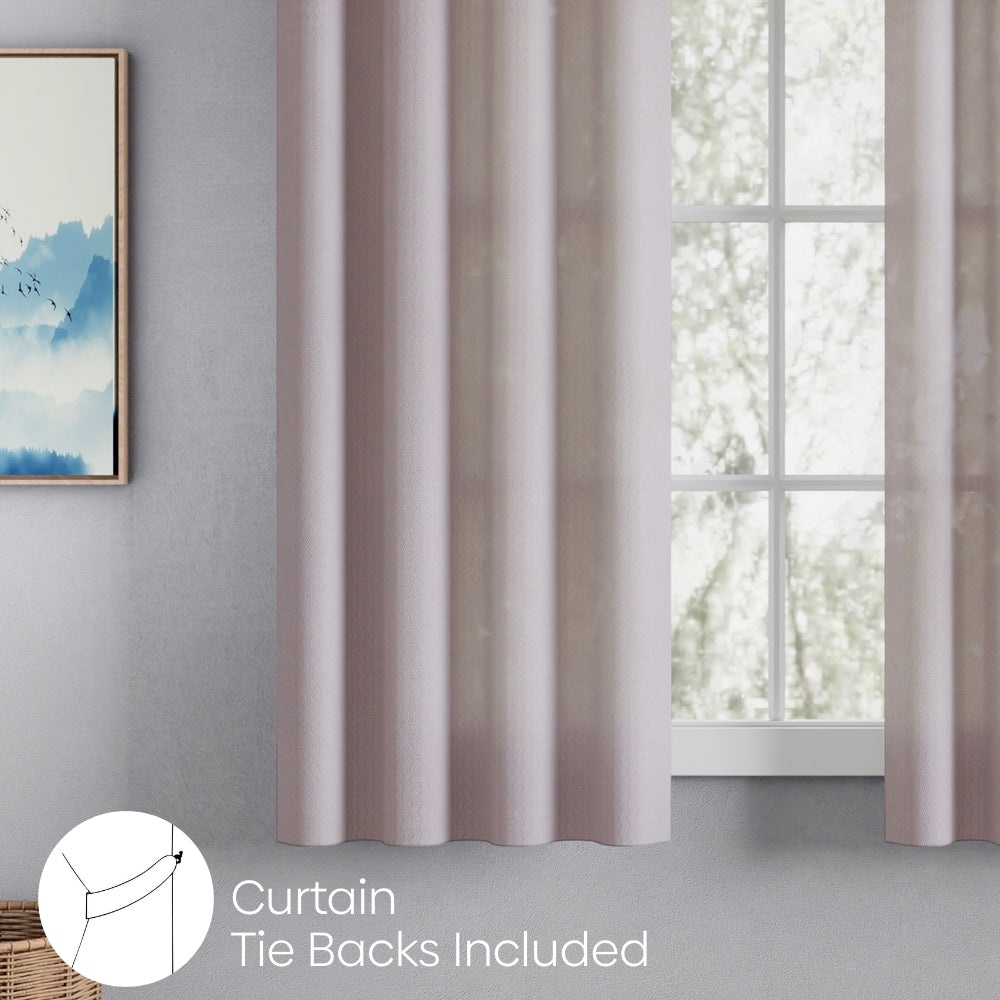 Polyester Jacquard Curtains Sand Ripple, Blush