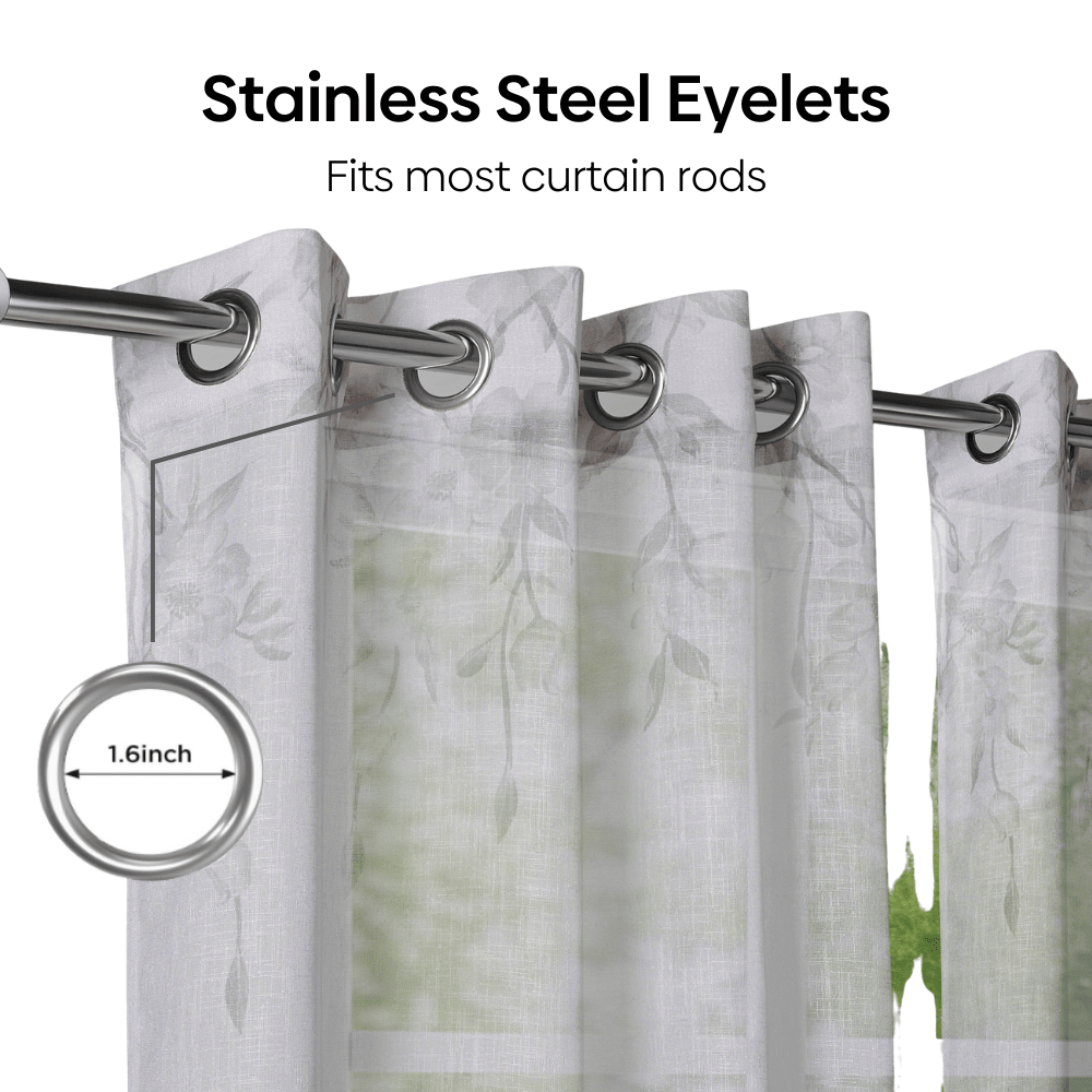 100% Polyester Sheer Digital Printed Door Curtain, Blue - Sheer Curtains | haus & kinder