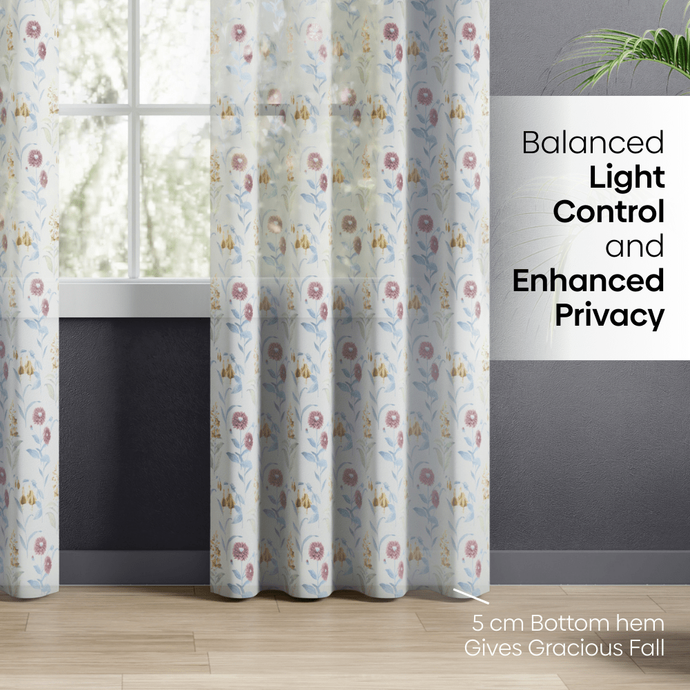100% Polyester Sheer Digital Printed Curtain, Multicolor - Sheer Curtains | haus & kinder